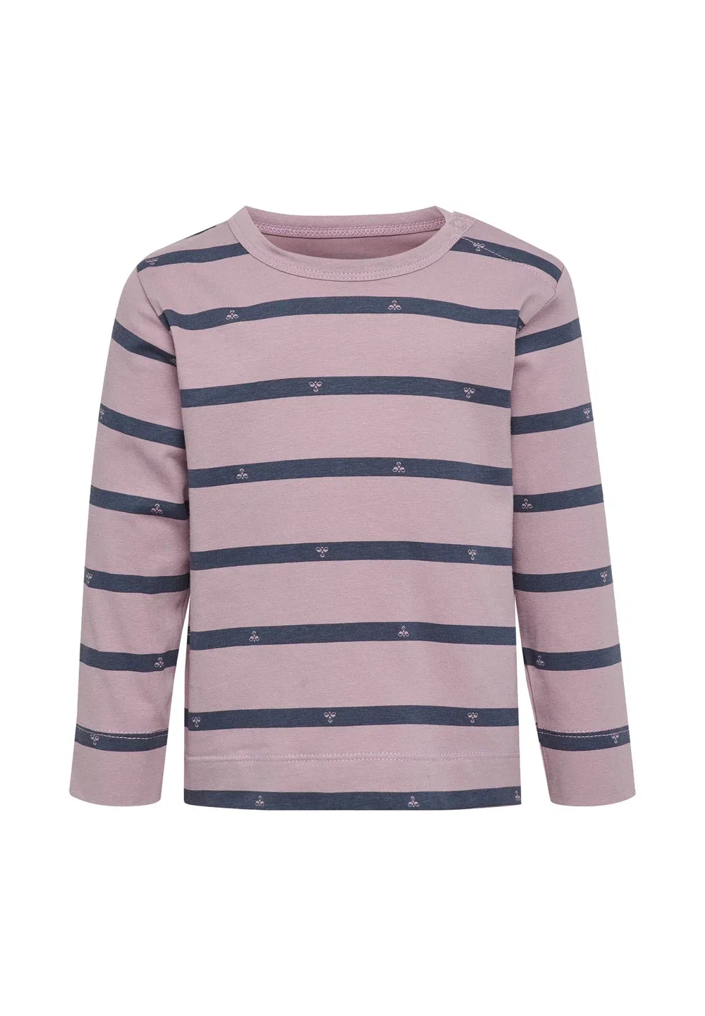 Футболка Hmlmini reg в полоску с пчелкой, унисекс, с длинными рукавами Hummel, Sea Fog