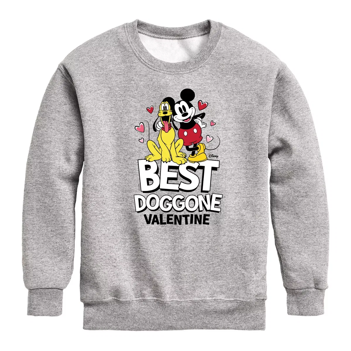 Детский свитшот с принтом Best Doggone Valentine Disney, Athletic Heather