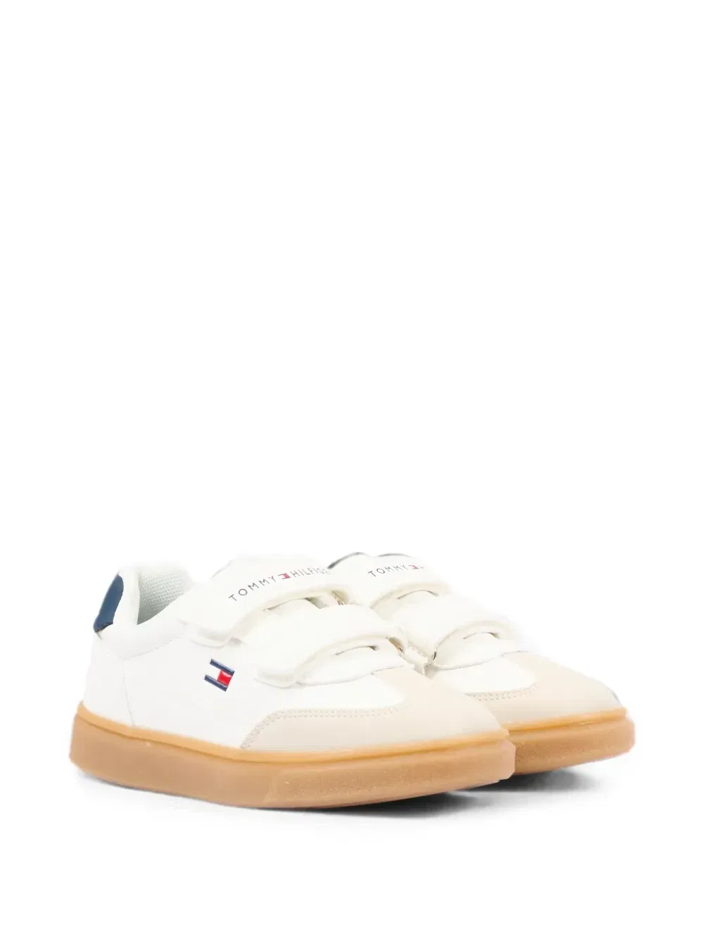 Кроссовки на липучках из кожи Tommy Hilfiger Junior, белый