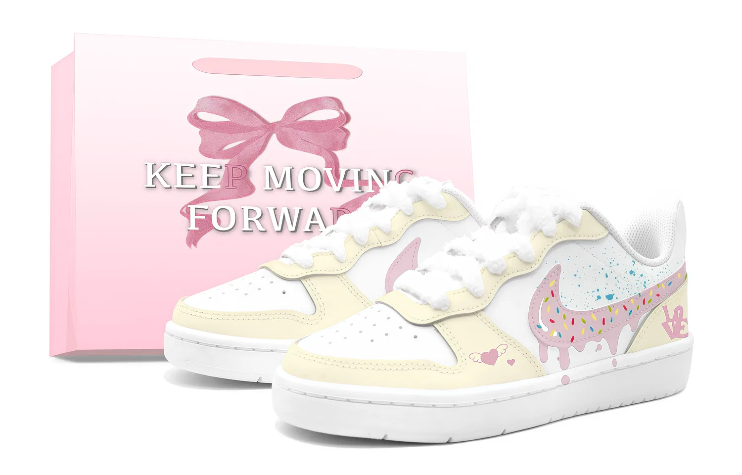 Детские кеды для скейтбординга Light Yellow-Bowknot Shopping Bag Nike