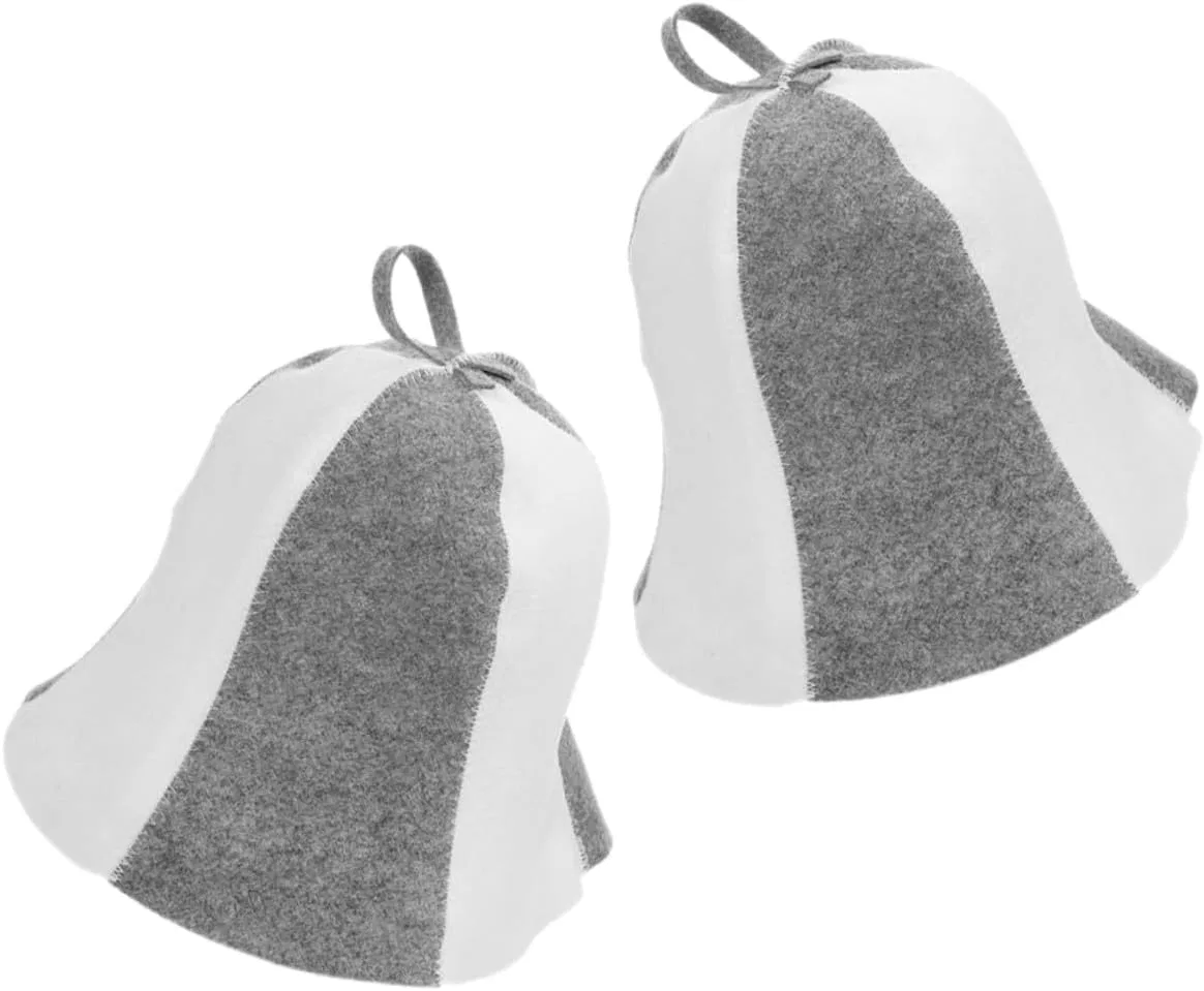Шапочка для сауны из войлока, TOYANDONA, 2 шт, 25x18x0.5 см, Серый