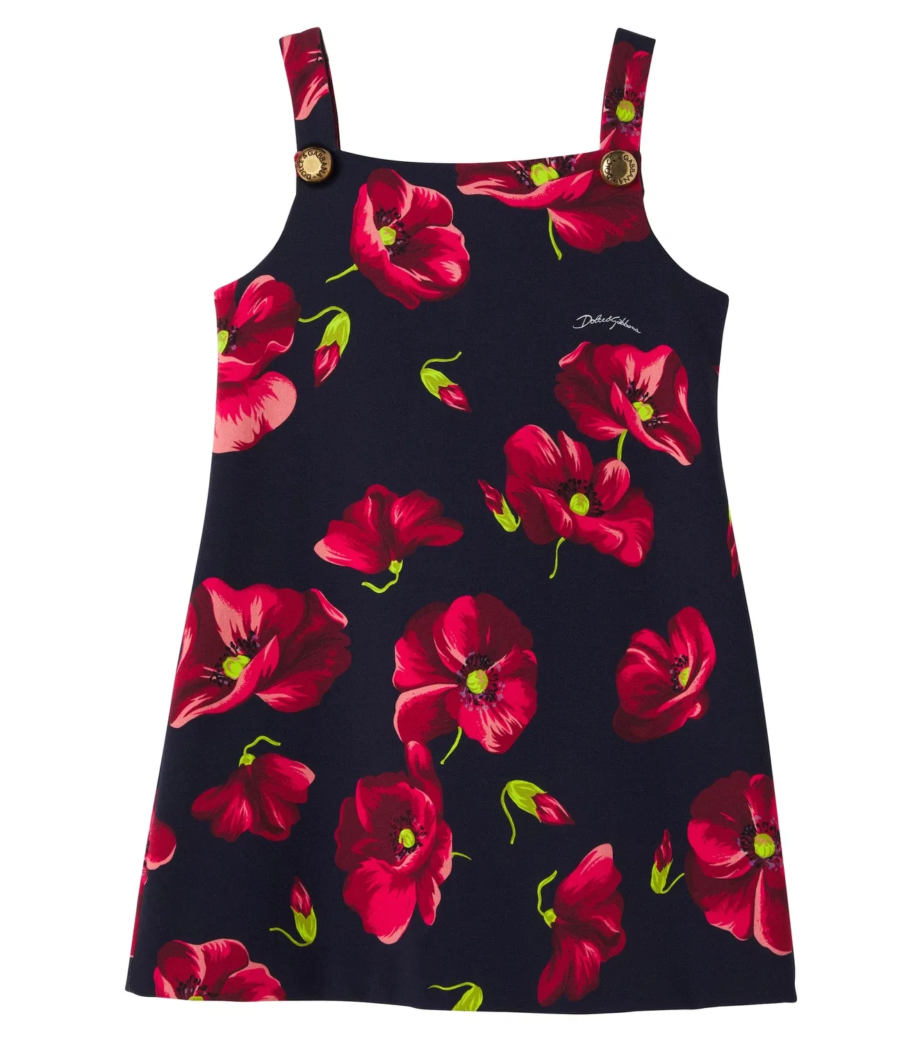 Нарядное платье с цветочным принтом Dolce&Gabbana Kids, синий
