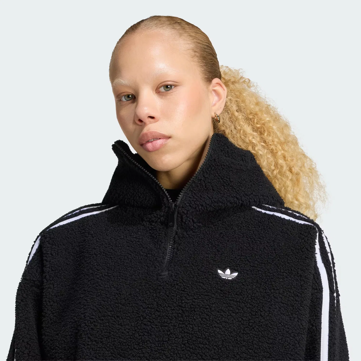 Женская куртка-толстовка из флиса свободного кроя by Jennie Fleece Hoodie Jacket Adidas Originals, черный — фото 4