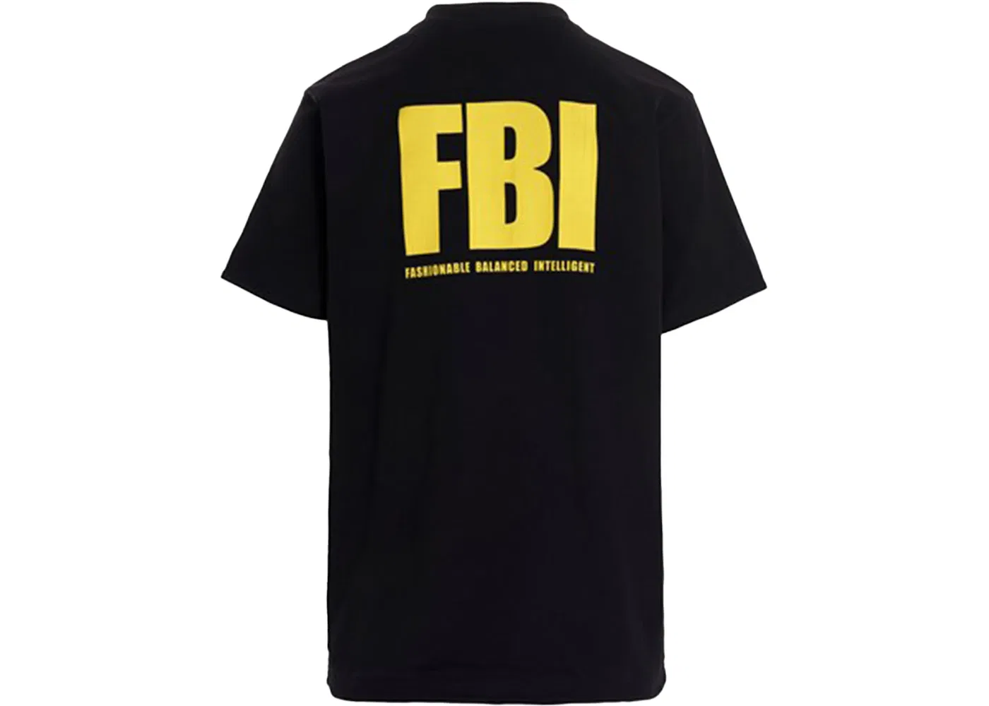 Мужская футболка с принтом Balenciaga FBI Print Year Of The Tiger Reversible, Dark Blue/Black/Yellow — фото 3