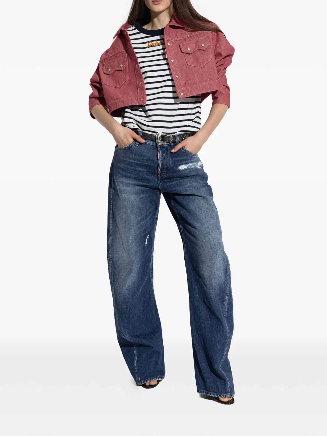 Изношенные брюки DSQUARED2, синий — фото 3