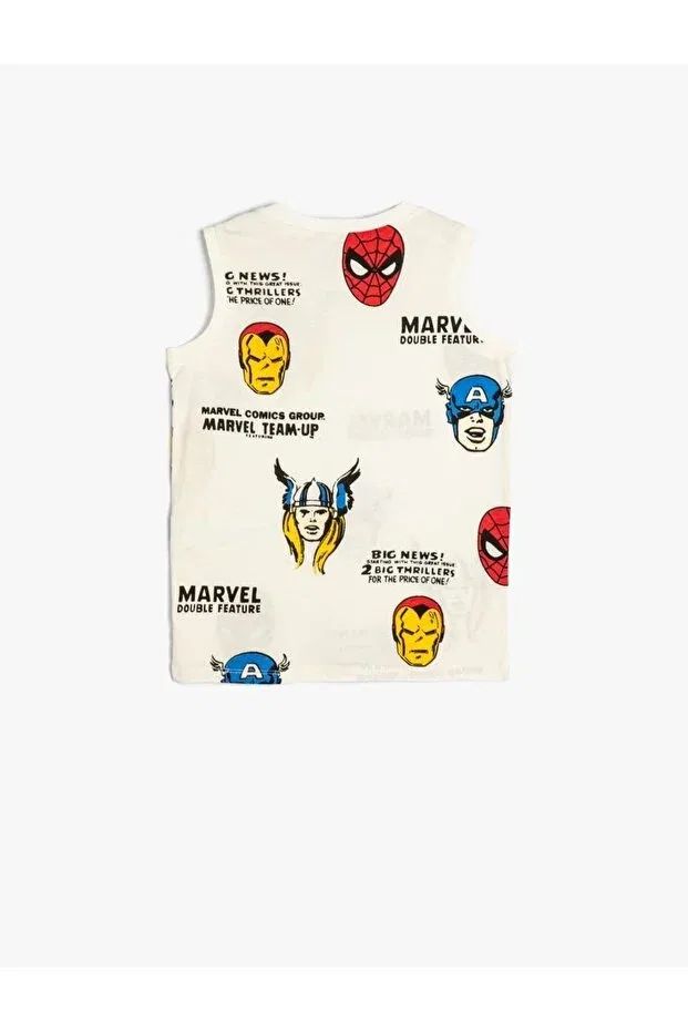 Детское белье без рукавов Marvel Licensed Boys' Undershirt Koton, White Pattern — фото 2