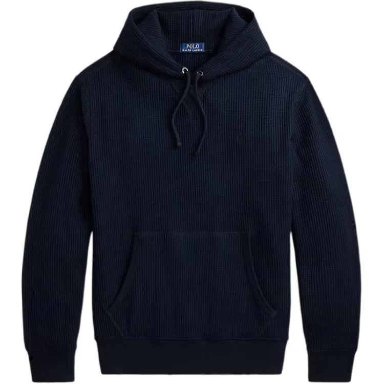 Мужской свитшот с капюшоном вафельной вязки Polo Ralph Lauren, Marine Blue