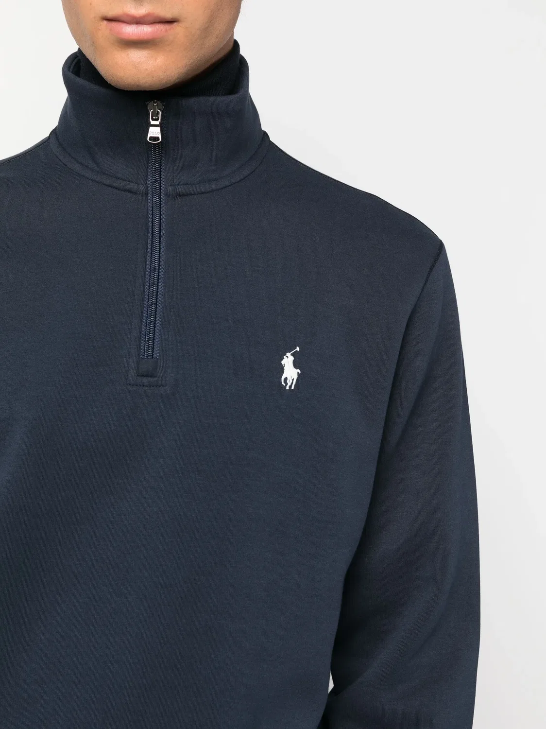 Свитшот с высоким воротником и логотипом Pony Polo Ralph Lauren, темно-синий — фото 2
