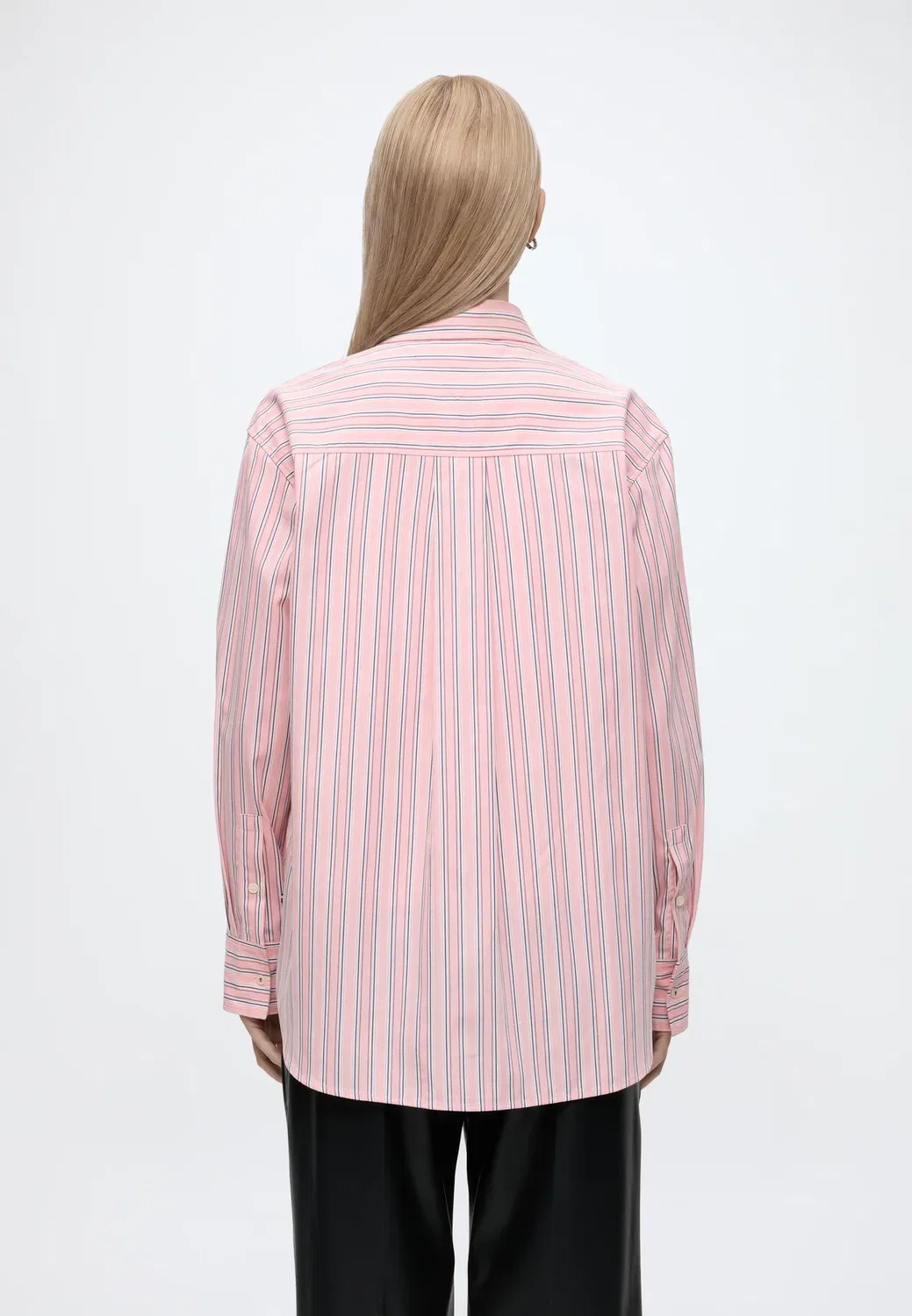 Рубашка из поплина Ess свободного кроя - блузка на пуговицах Tommy Hilfiger, Pink/White — фото 3