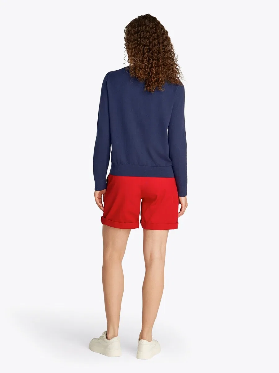Вязаный кардиган TOMMY HILFIGER 'Fine' темно-синего цвета — фото 4