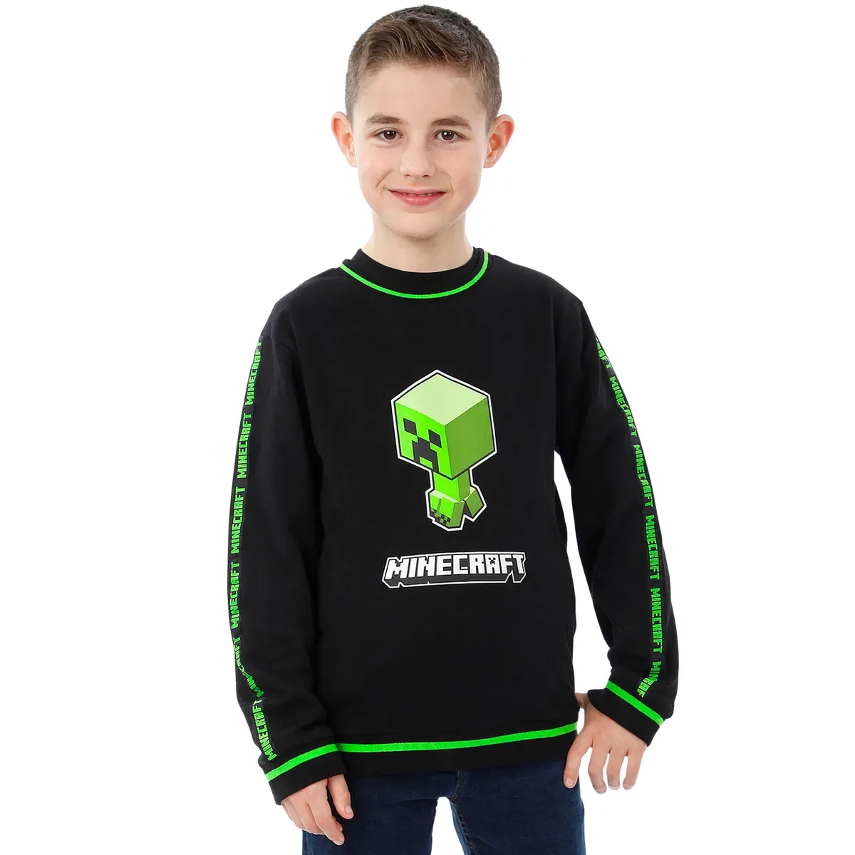 Свитшот с принтом Creeper Minecraft, Black — фото 2