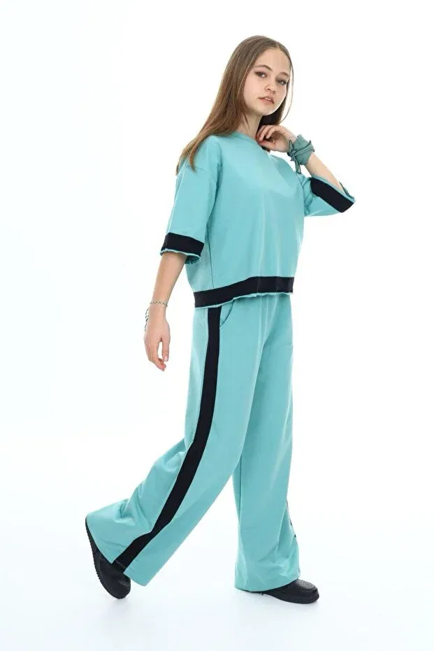 Детский комплект для девочек хлопковый Sportswear Asortik Kids, Green — фото 3