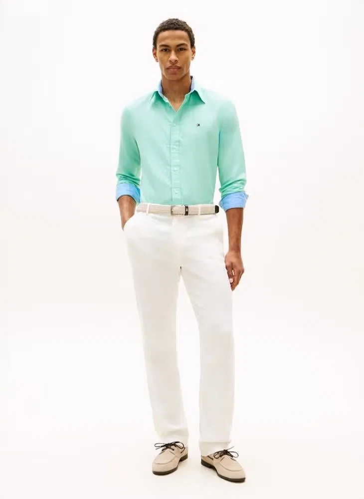Рубашка с длинным рукавом Regular fit Tommy Hilfiger, бирюзовый — фото 4