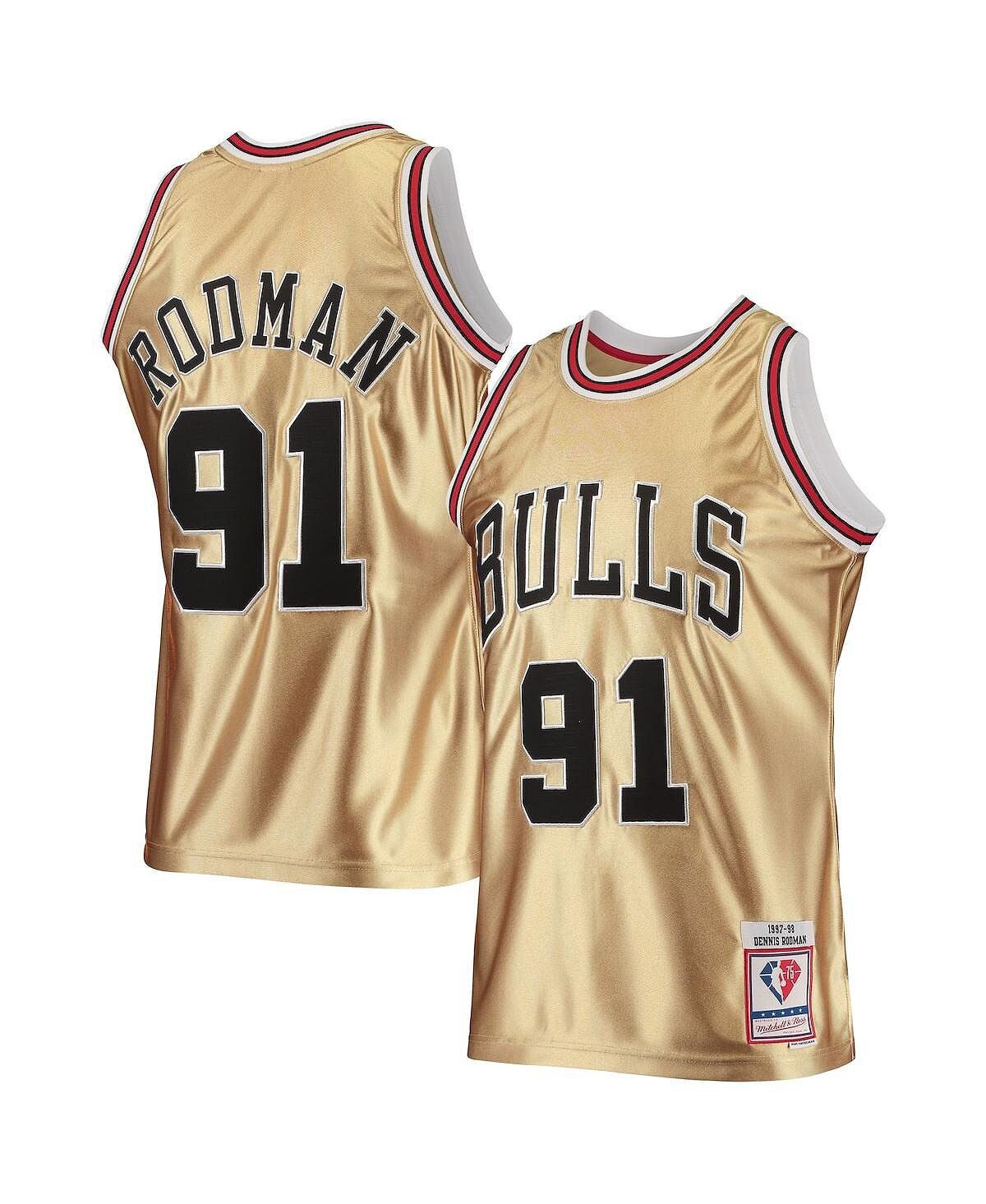 

Мужская футболка денниса родмана gold chicago bulls 75th anniversary 1997-98 hardwood classics swingman jersey Mitchell & Ness, Коричневый, Мужская футболка денниса родмана gold chicago bulls 75th anniversary 1997-98 hardwood classics swingman jersey Mitc