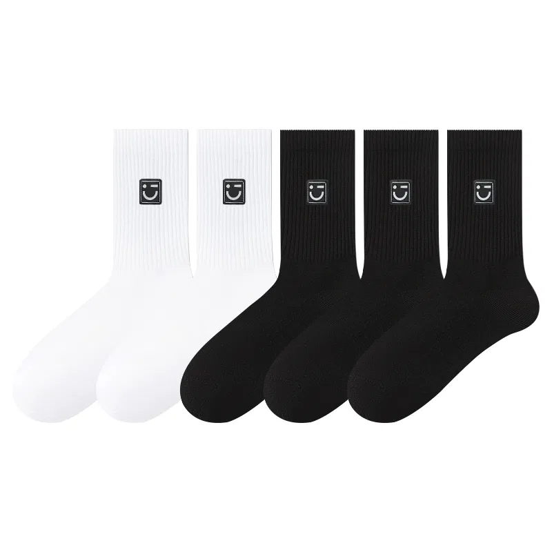 Детские носки с антибактериальной улыбкой MINISO, 3 Black 2 White