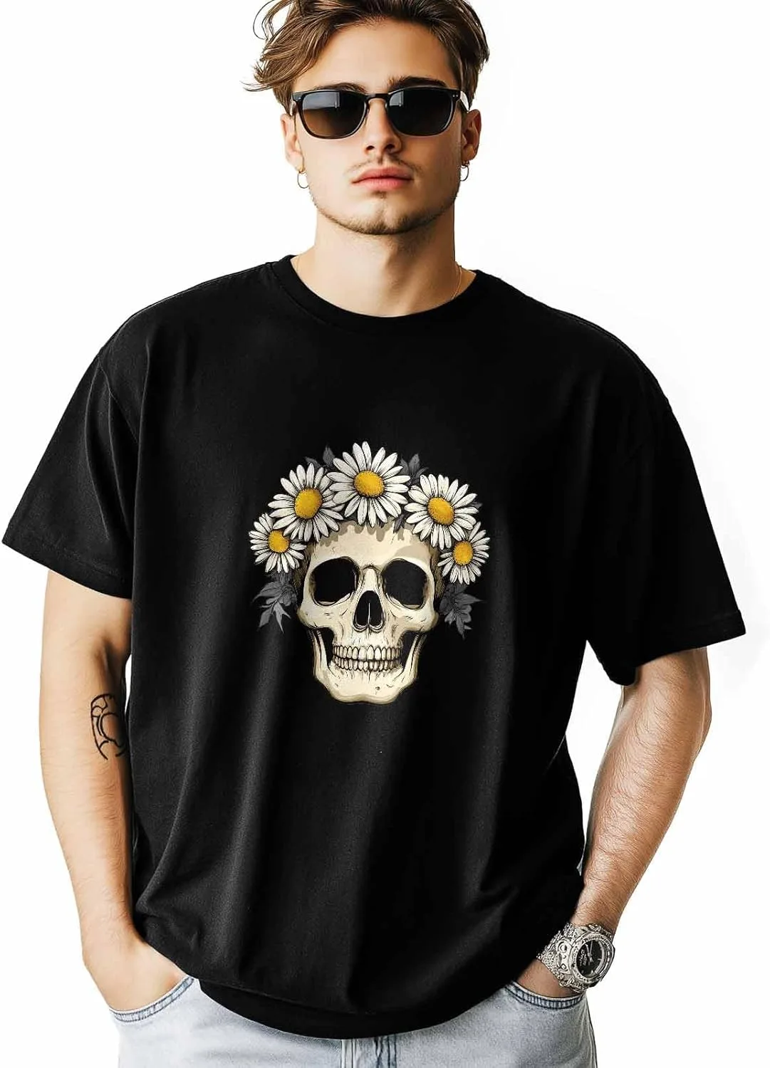 

Футболка мужская с принтом черепа, короткий рукав NITBANLA