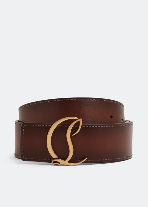 

Ремень CHRISTIAN LOUBOUTIN CL logo belt, коричневый