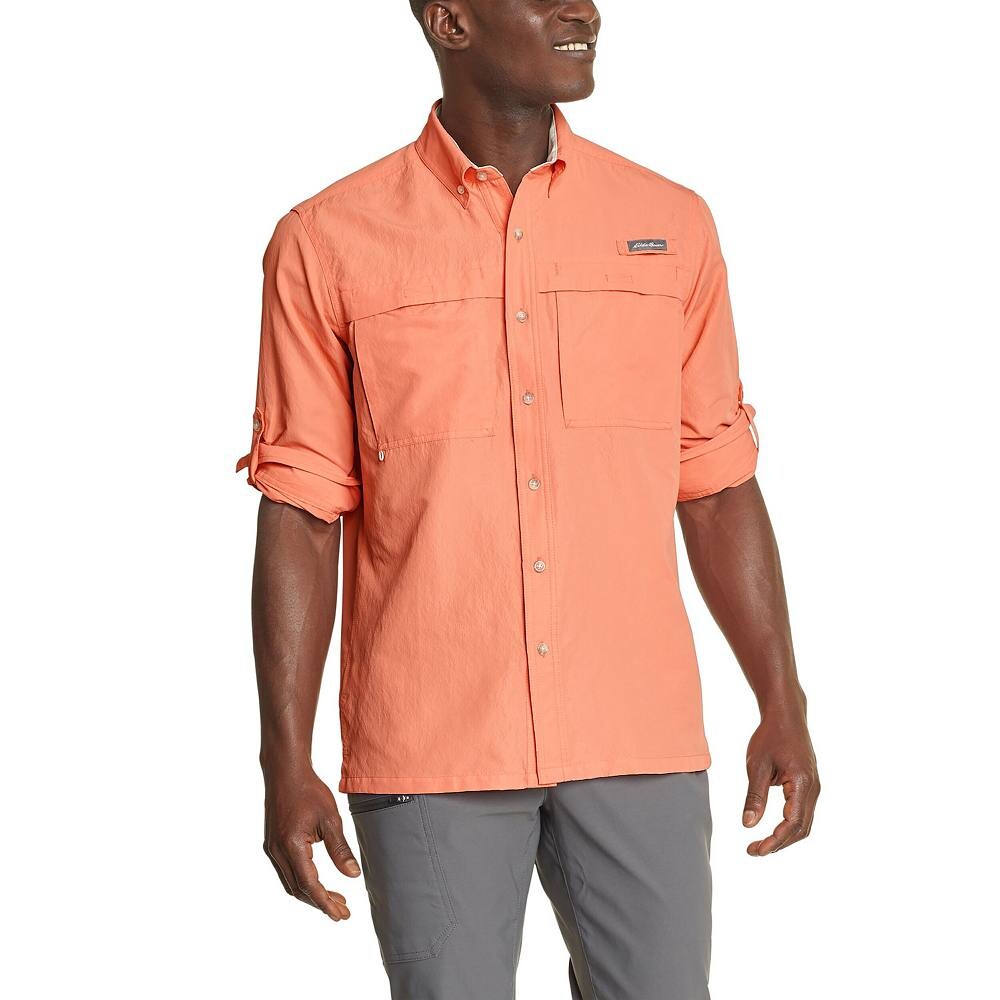 

Рубашка на пуговицах с длинными рукавами Big & Tall Eddie Bauer Ripstop Guide, цвет Dusty Coral