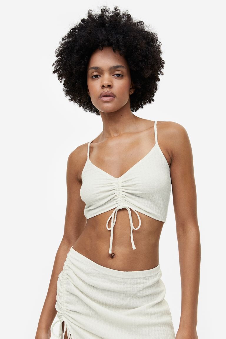 

Пляжный топ с кулиской H&M, белый