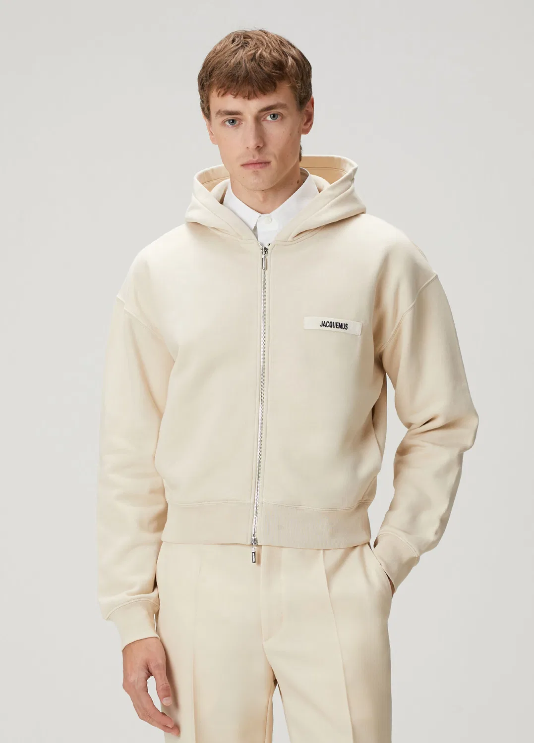 Свитшот с капюшоном Jacquemus Gros Grain, кремовый