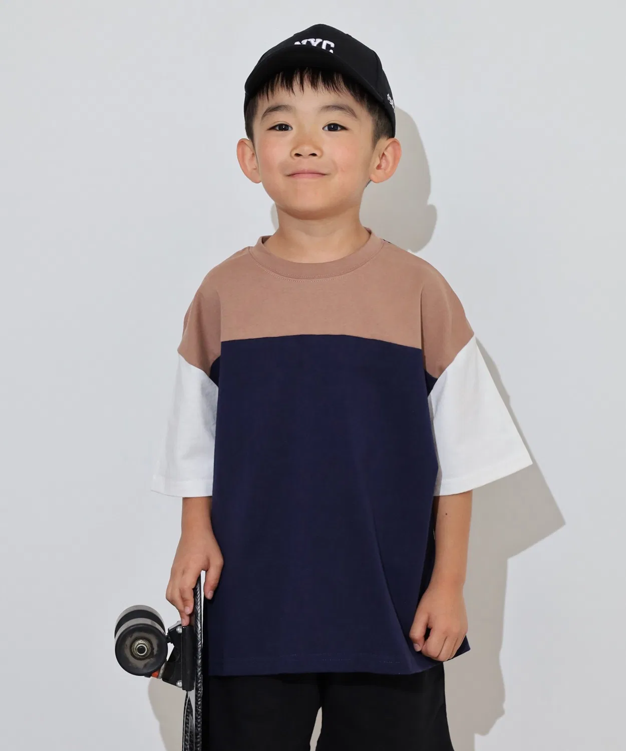 Детская футболка с контрастными рукавами BIG T恤 KIDS FUNALIVE, Grey — фото 4
