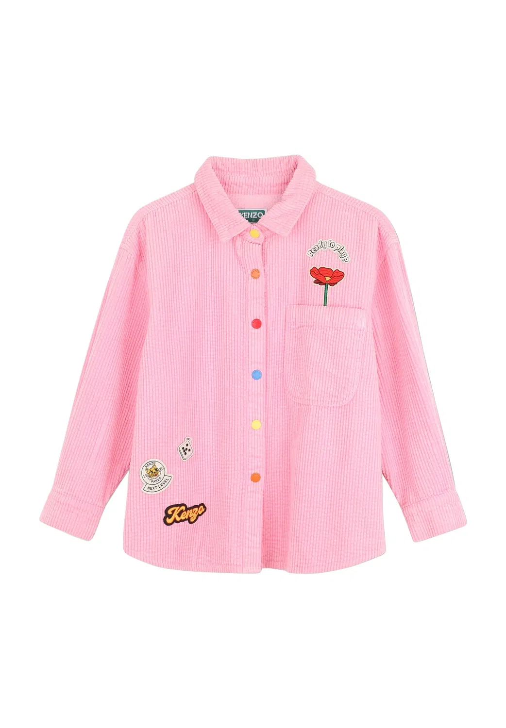 Chemise manches longues - блузка на пуговицах Kenzo Kids, Rose Tendre — фото 2