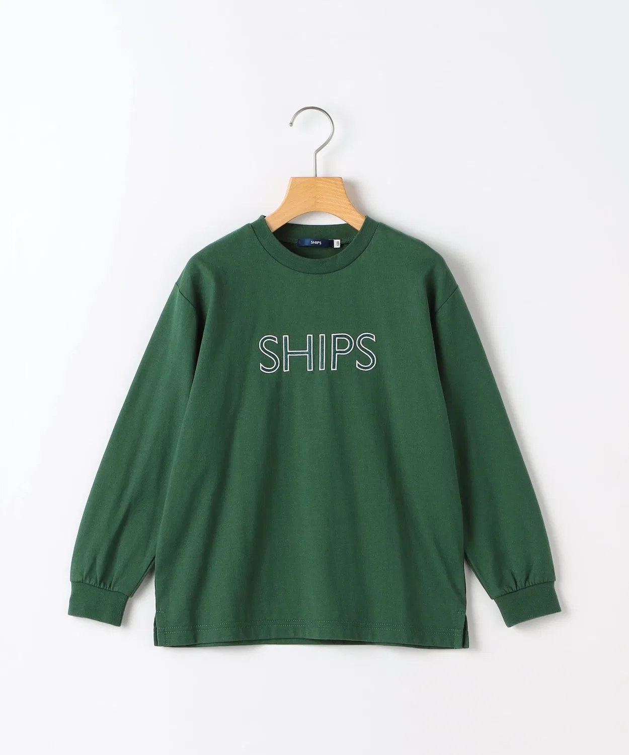 Детский лонгслив с вышивкой логотипа SHIPS, Green
