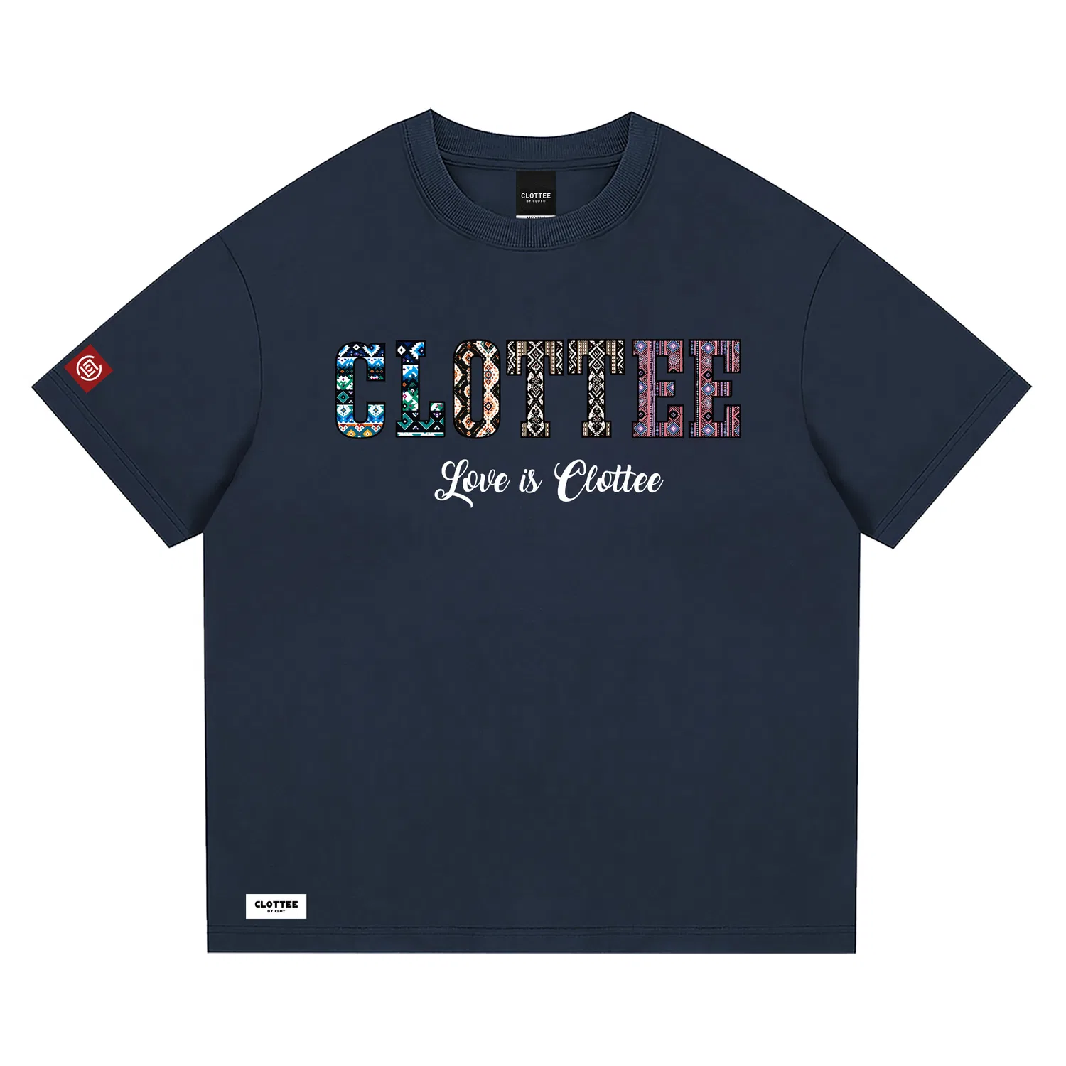 Детская футболка хлопковая с круглым вырезом CLOT, Navy Blue 320g Heavyweight