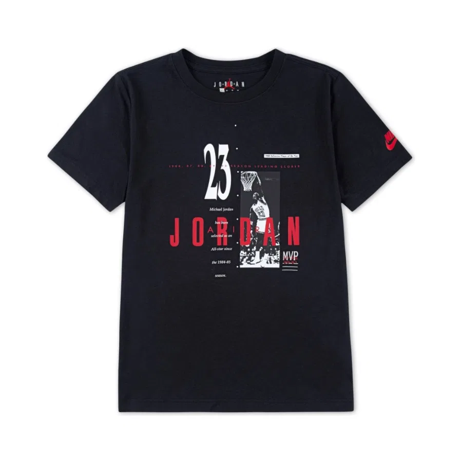 Футболка спортивная с принтом Jordan Jdb Mj Brand Gfx Ss Crew Nike, Черный