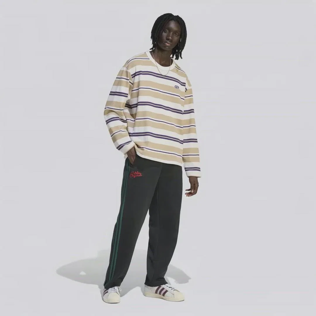 Мужская футболка с длинным рукавомиз вафли 90s Alternative Sports Stripe Waffle Tee Adidas, White — фото 2