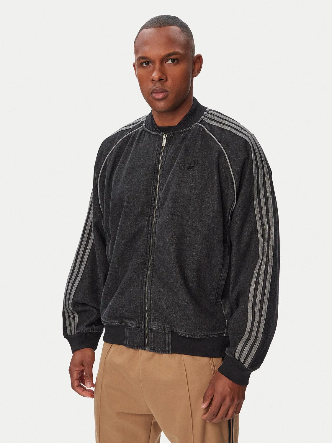 Мужская джинсовая куртка свободного кроя Sst Adicolor Adidas, черный