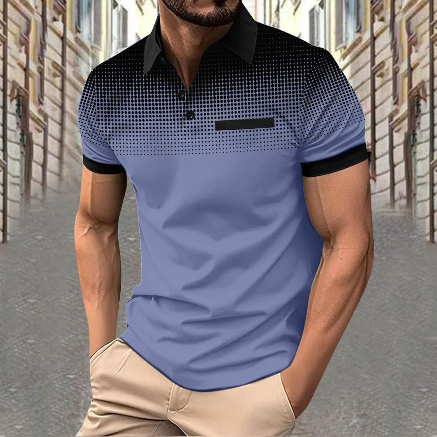 Мужская футболка с цветовыми блоками Slim Fit Athletic Tee, Navy — фото 2