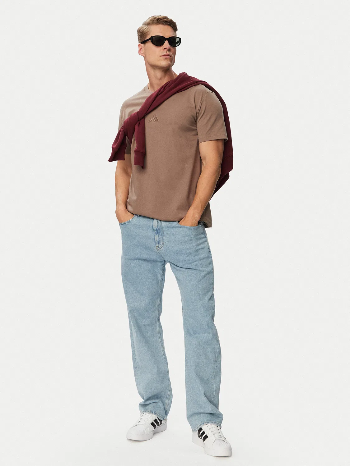Мужская футболка стандартного кроя Kit Small Logo Adidas, бежевый — фото 2