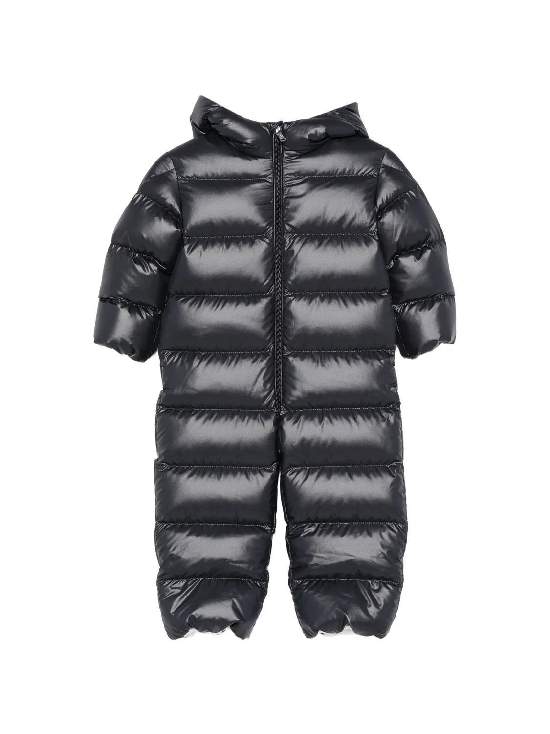 Дутый комбинезон с капюшоном Moncler Enfant, черный