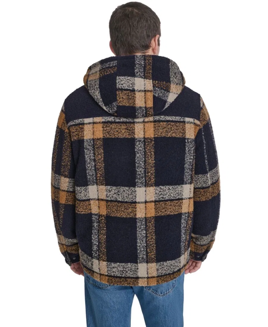 Куртка с капюшоном из шерстяной смеси в клетку Levi's, Caramel Navy Plaid — фото 4