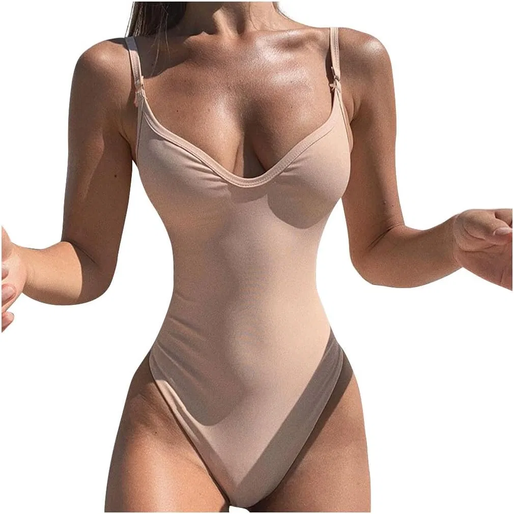 Женский цельный купальник с вырезами, Solid, Pink