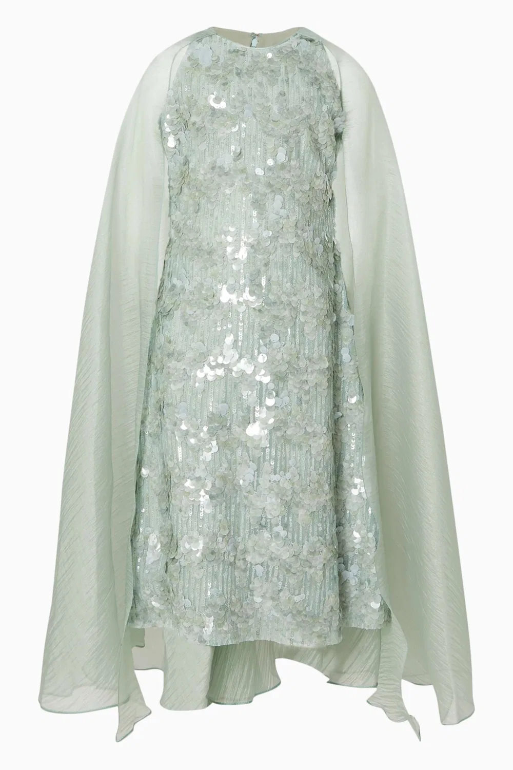 Платье с накидкой Embellished Cape Moon and Back, зеленый