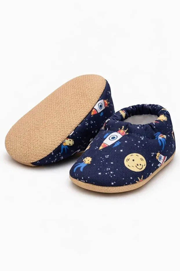 Детские пинетки для новорожденных с принтом Peppino, Navy Blue — фото 3