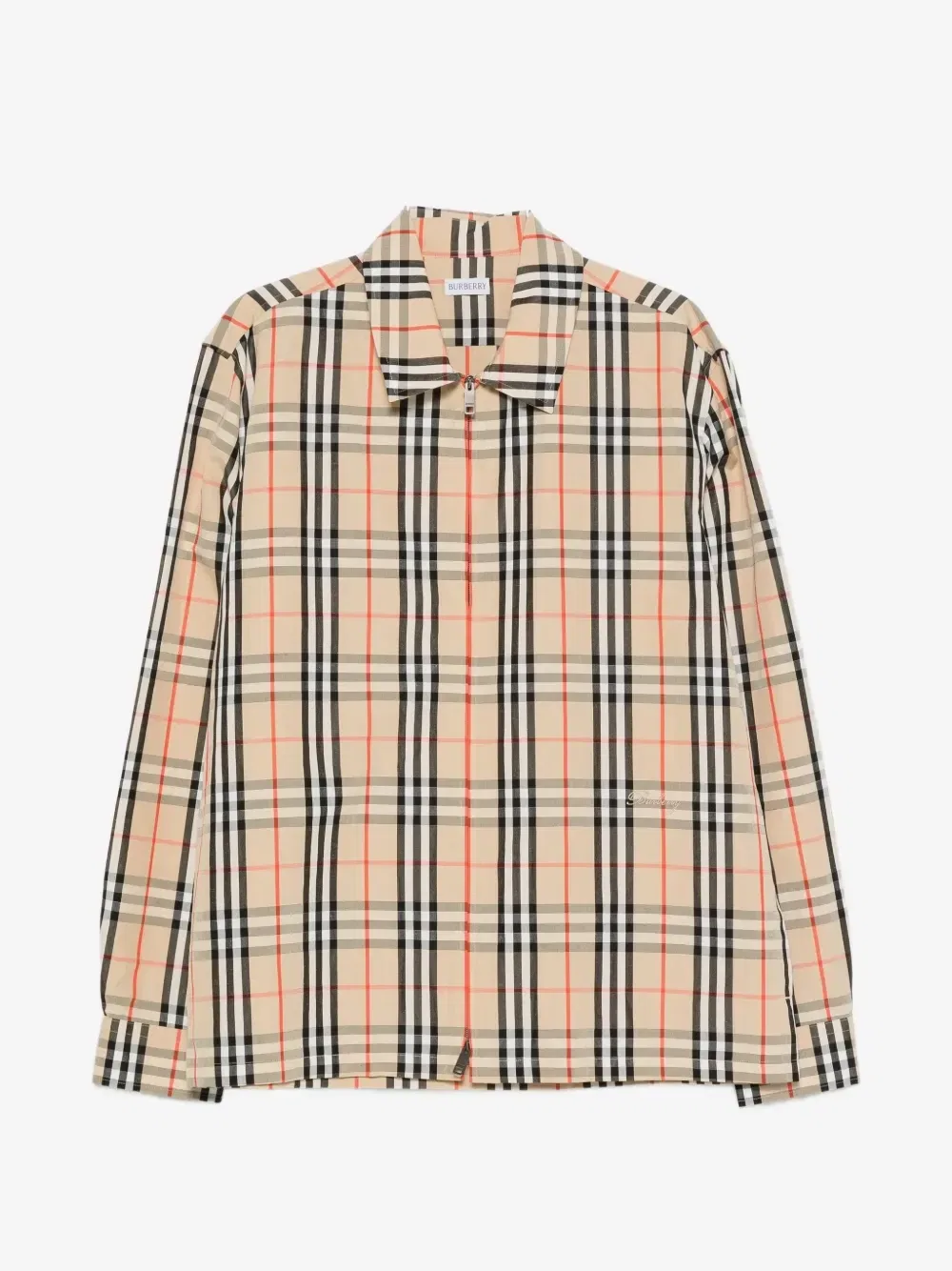Рубашка-куртка на молнии с клетчатым узором Burberry, бежевый