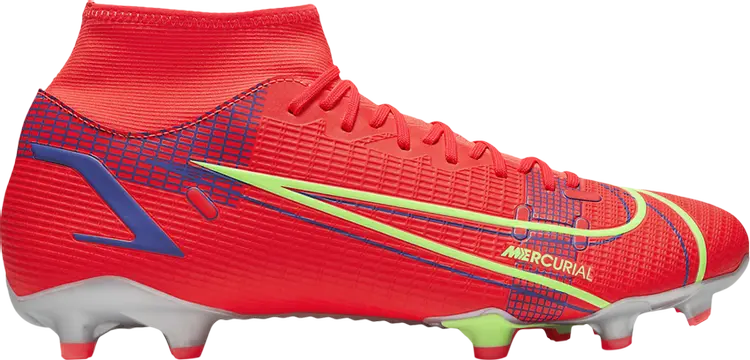 Бутсы Nike Mercurial Superfly 8 Academy MG 'Bright Crimson Indigo Burst', оранжевый — фото 2