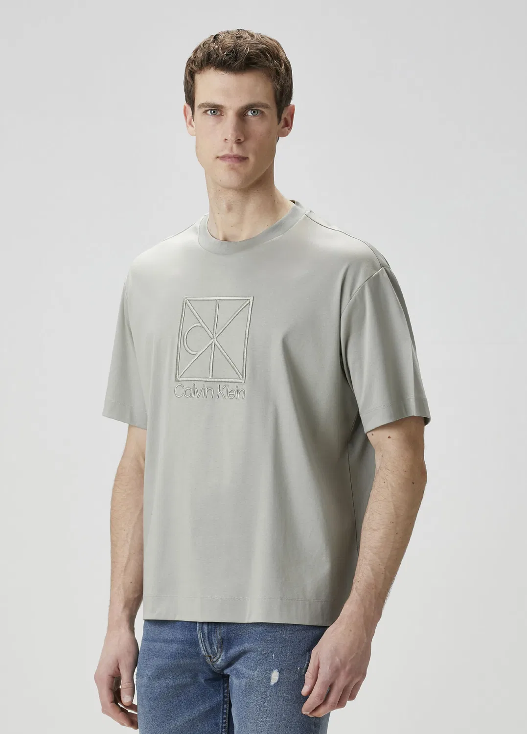 Футболка Relaxed Premium Calvin Klein, khaki — фото 3