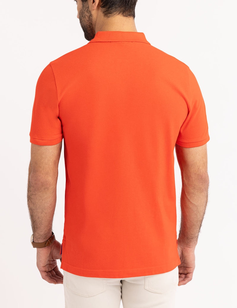 Мужская футболка-поло U.S. Polo Assn. Multi Color Big Logo Solid, оранжевый — фото 2