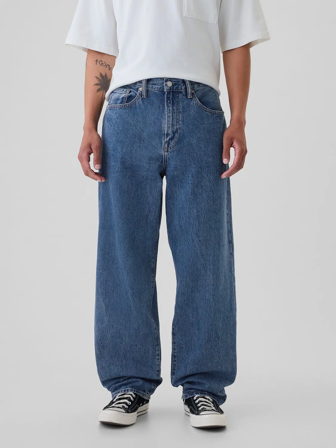 Джинсы свободные, мешковатые Gap Mid Wash Blue — фото 2