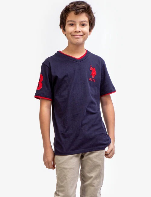 

Футболка U.S. Polo Assn. Boys Basic V-neck, темно-синий