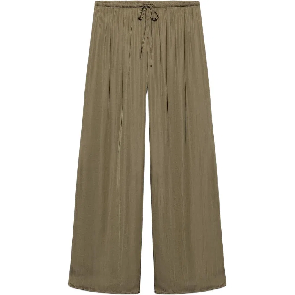 Женские брюки свободного кроя Dark Khaki ZARA, цвет Dark Khaki