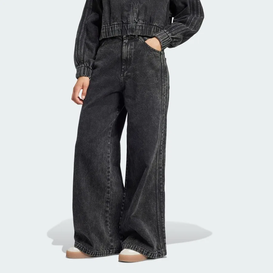 Женские спортивные брюки с широкими штанинами, модель P Ess Wl D Pant, adidas, Черный