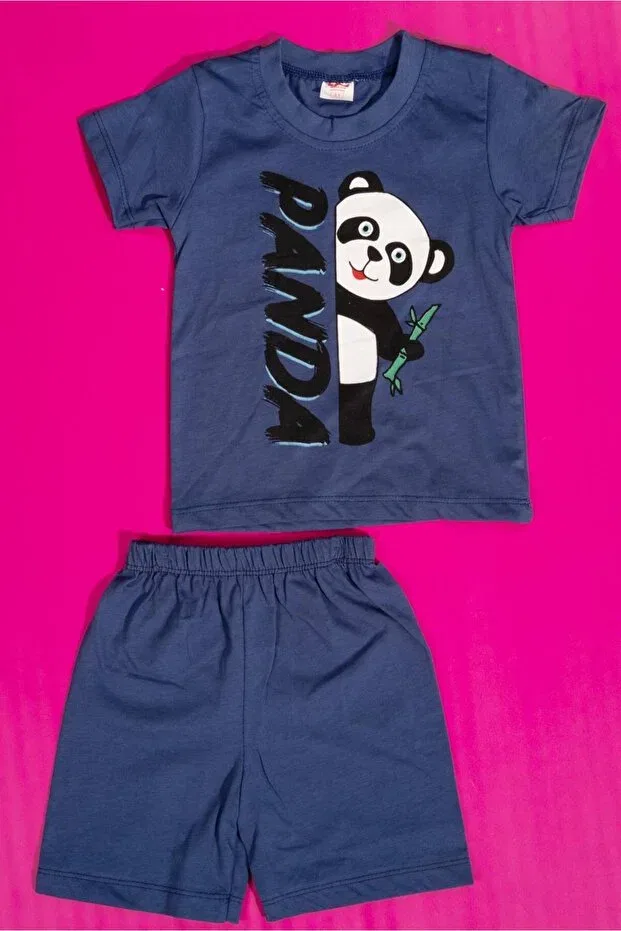 Детский комплект шорт для мальчиков с принтом Panda Agugu, Blue