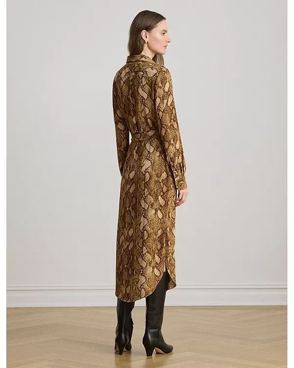 Женское платье-рубашка с принтом Python Print Ralph Lauren, Classic Ran — фото 4