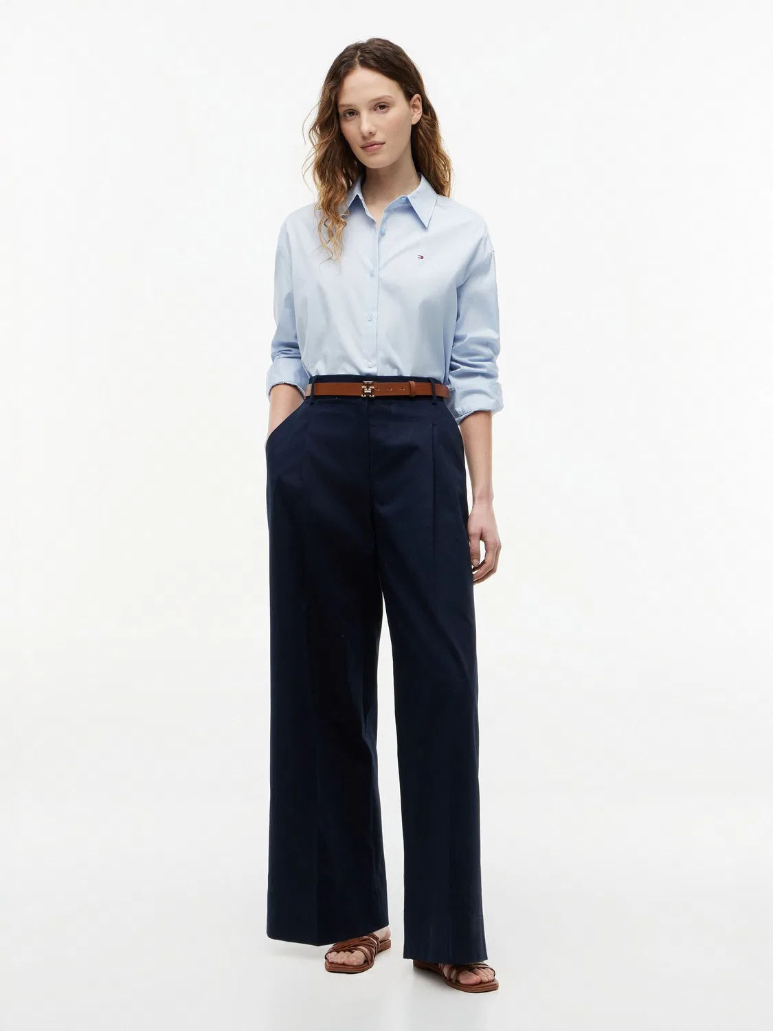 Рубашка свободного кроя Tommy Hilfiger, синяя — фото 3