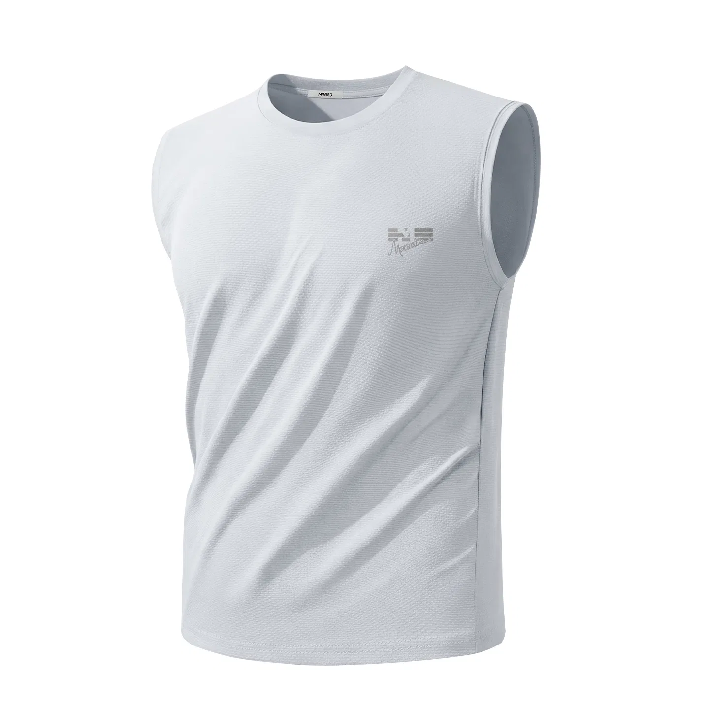 Детский топ без рукавов с защитой UPF50+ MINISO, White (Mb Three-Line Drive Chest Logo) — фото 3